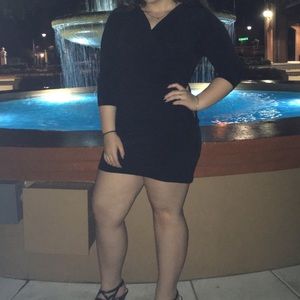 black dress, looks like a wrap but isn’t